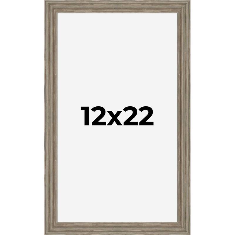 12x22 Grey Rustic Wide Barnwood Picture Frame - UV Acrylic, Foam Board Backing, Hanging Hardware