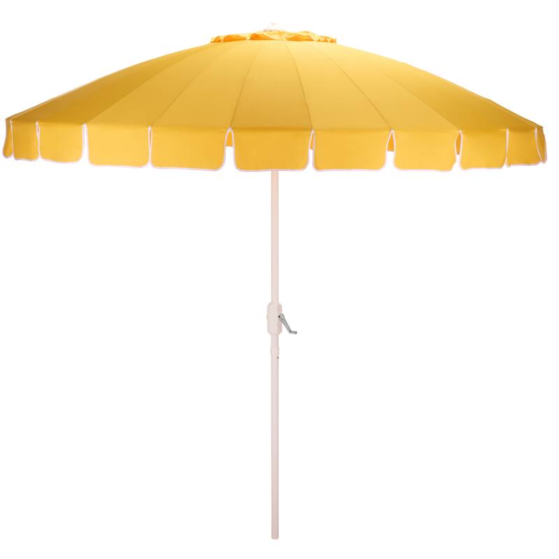 SAFAVIEH Outdoor Living Panza 9ft Crank Umbrella - Yellow/White