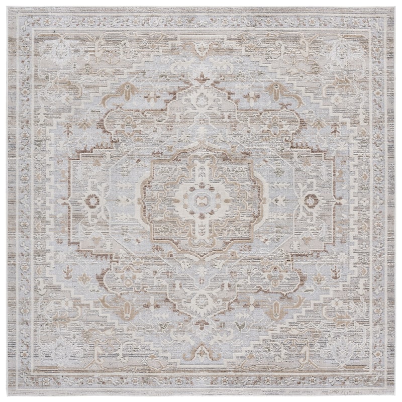 SAFAVIEH Miranda Haide Traditional Rug - 6'6" Square - Beige/Grey Ivory