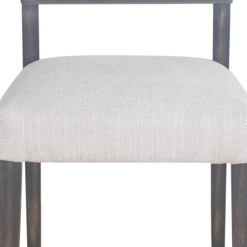 Liom Dining Side Chair Set of 2, Ash Gray Fabric, Blackwash Frame