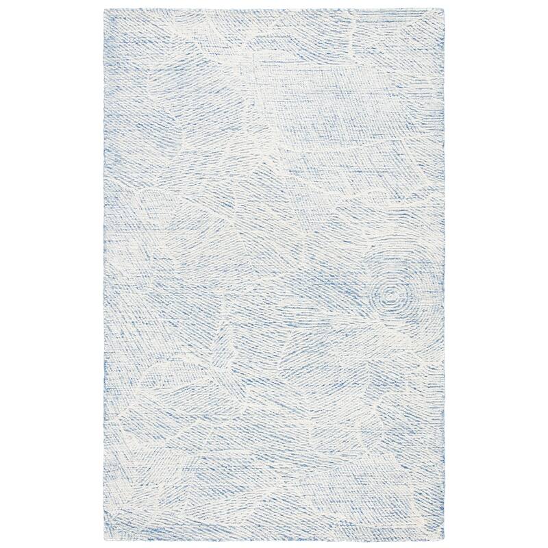 SAFAVIEH Handmade Metro Rozsika French Country Wool Rug - 4' Square - Blue/Ivory