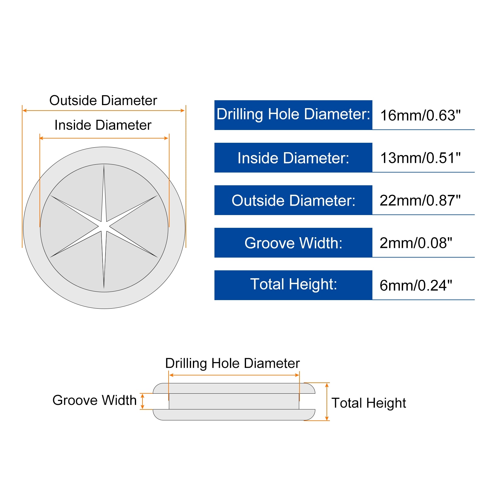 Rubber Grommets Drill Hole Double Sided Firewall Hole Plug Round Electrical Wiring Gasket