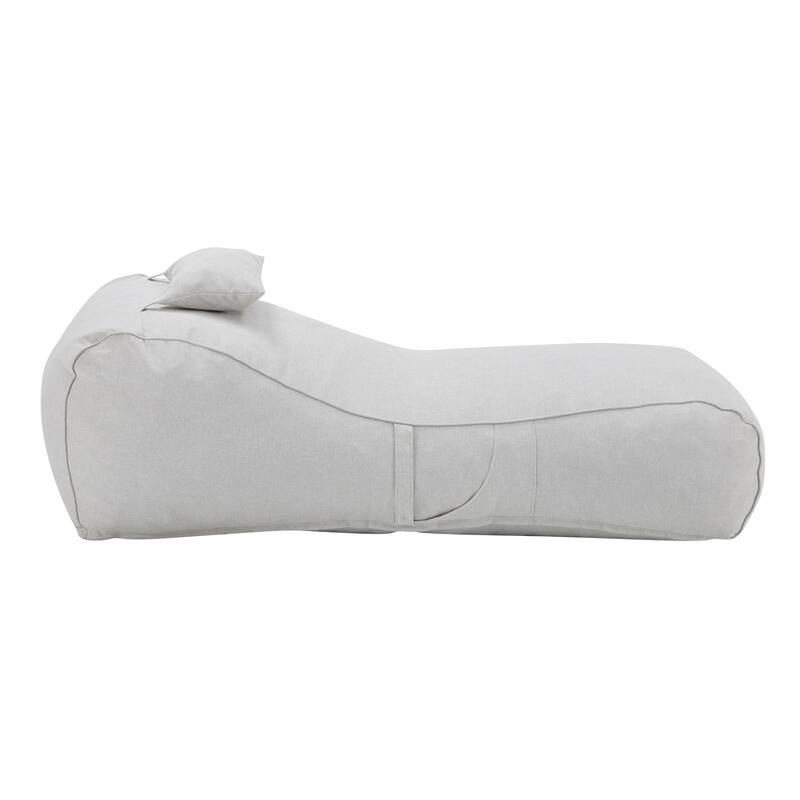 Roomfitters Lemoore Outdoor Bean Bag Lounge Chair with Headrest, Water Resistant, Light Grey