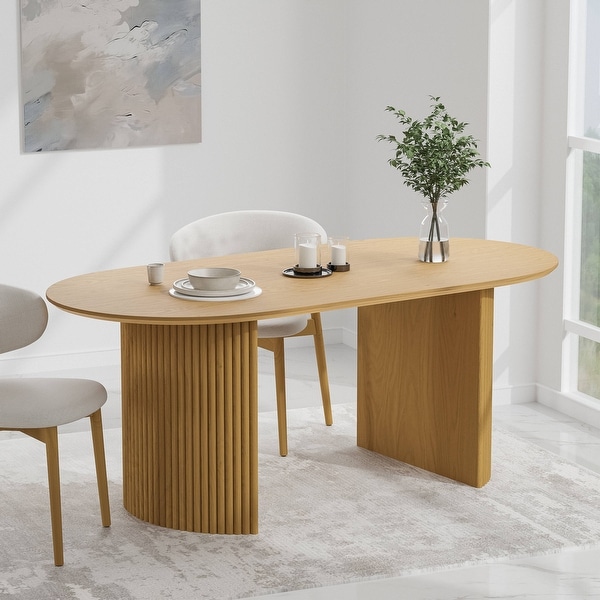 Lumioca Abberton Oak Wood Double Pedestal Base Dining Table On Sale Bed Bath Beyond 40653843
