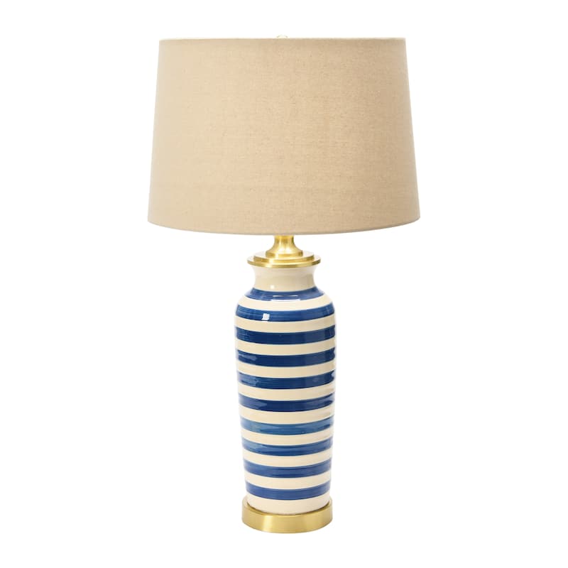 Ceramic Table Lamp with Brushed Accents