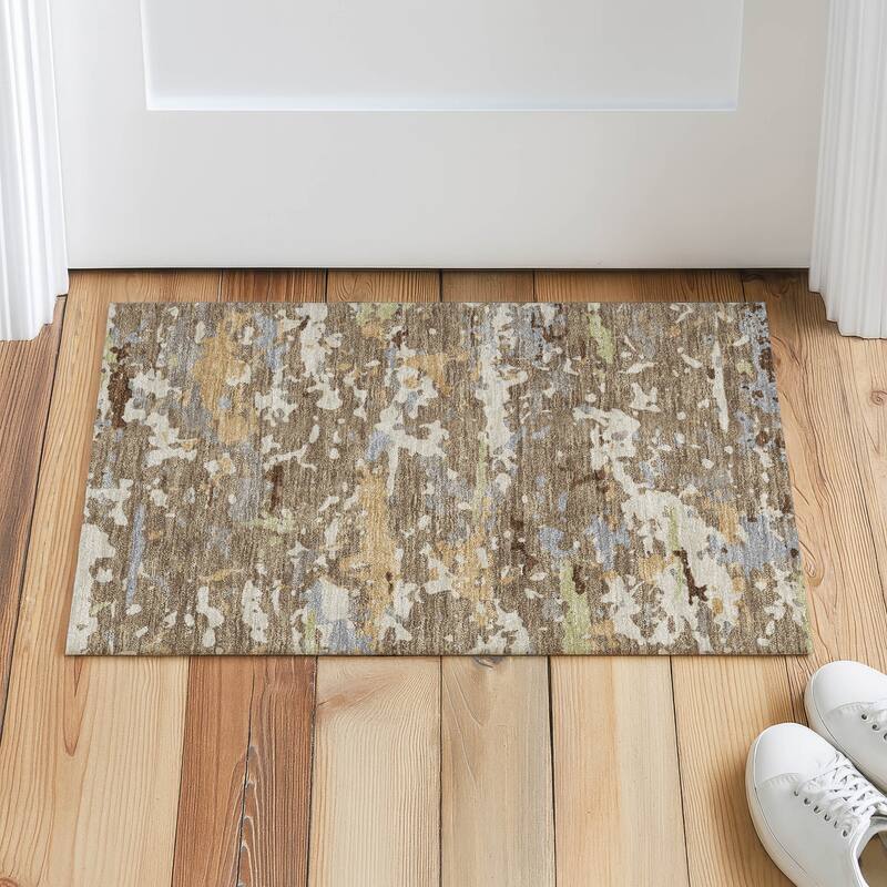 Machine Washable Indoor/ Outdoor Modern Calhan Chantille Rug