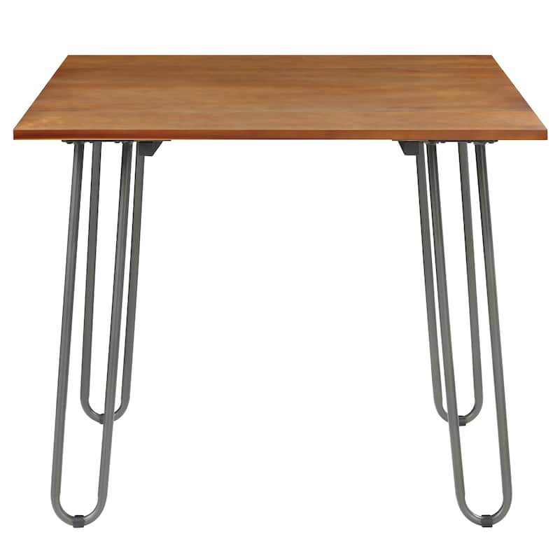 Azalea Park Wood Drop Leaf Dining Table with Hairpin Metal Legs - 36.02 W x 35.63 D x 29.92 H"