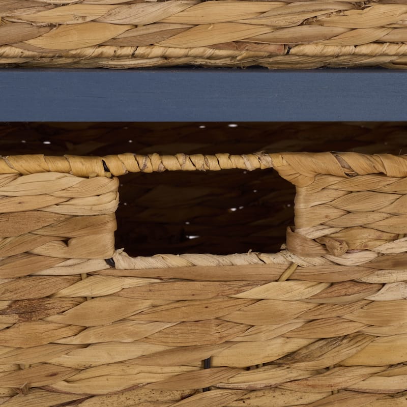 SAFAVIEH Faith Distressed Black 5-Drawer Wicker Basket Storage Tower - 17.3" x 13.4" x 46.1" - 17"W x 13"D x 46"H