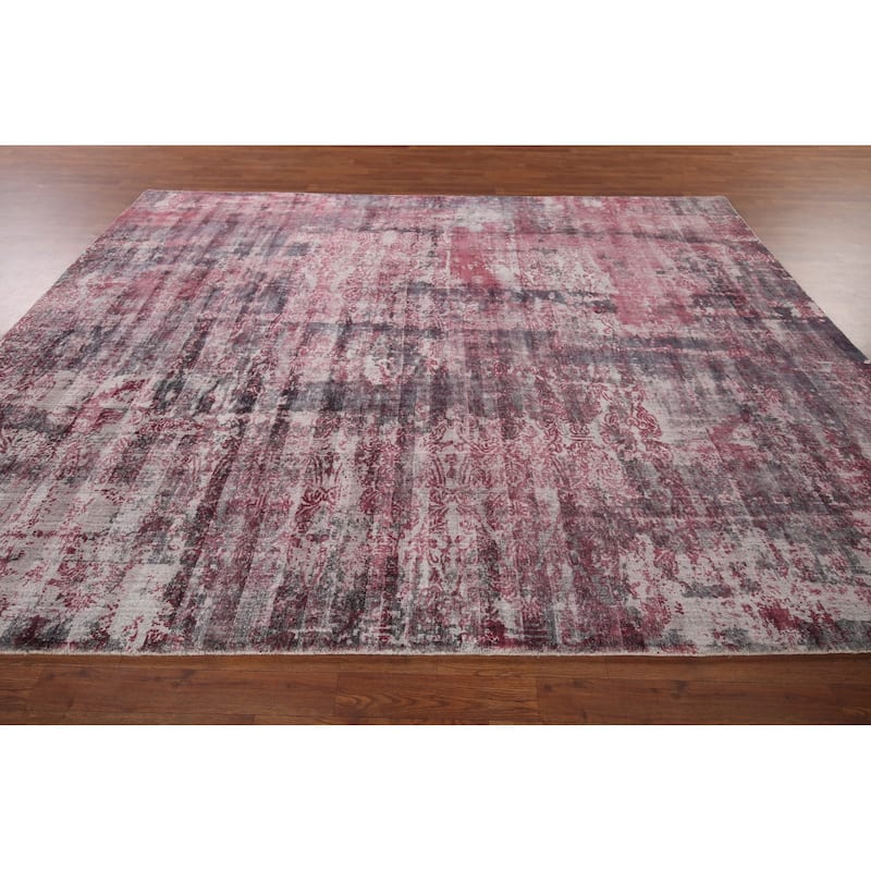 All-Over Modern Abstract Indian Area Rug Handmade Wool Carpet - 7'11"x 9'10"