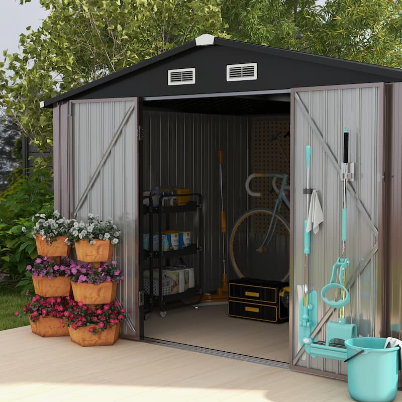 7.6x9.7 FT Outdoor Garden Storage Shed
