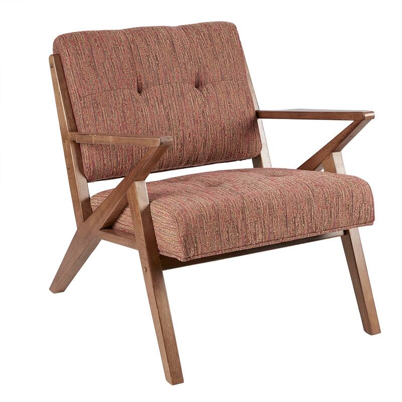 INK IVY Rocket Upholstered Arm Chair with Angled Wood Frame