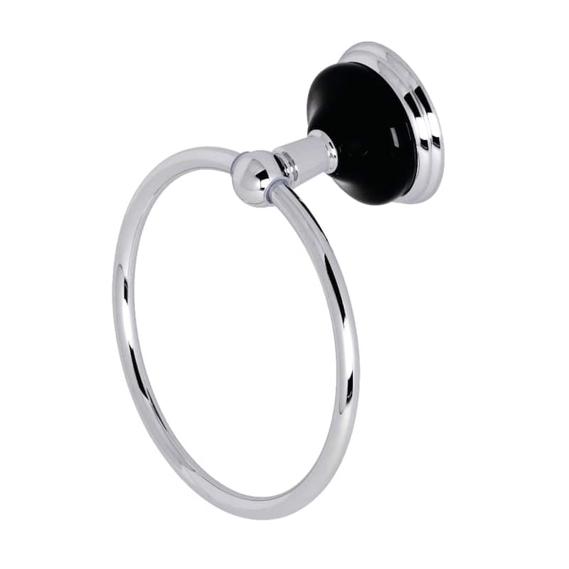 Kingston Brass Water Onyx 6-Inch Towel Ring - Polished Chrome