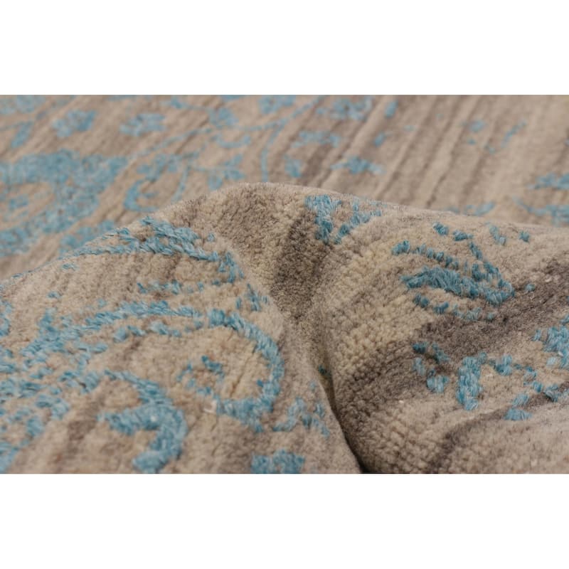 ECARPETGALLERY Hand-knotted Heritage Grey Silk, Wool Rug - 5'6 x 8'11