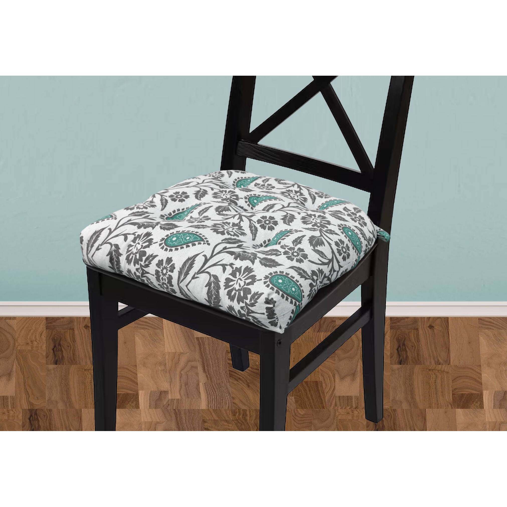 Handmade Cotton Chair Seat Pads Cushions Comfortable Pad with Ties 16 x16 3 Thick 16 X16 Aqua
