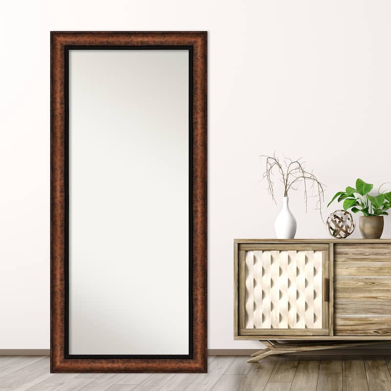 Non-Beveled Wood Full Length Floor Leaner Mirror 30.5 x 66.5 in. - Vogue Bronze Frame - Hued Bronze - 31 x 67 in