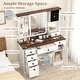 preview thumbnail 5 of 7, Gymax Farmhouse Vanity Desk w/ Lighted Mirror Makeup Vanity Table w/ 3