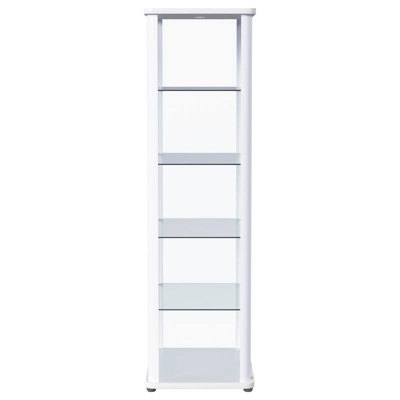 Aero 5-shelf Display Curio Cabinet with LED Lighting