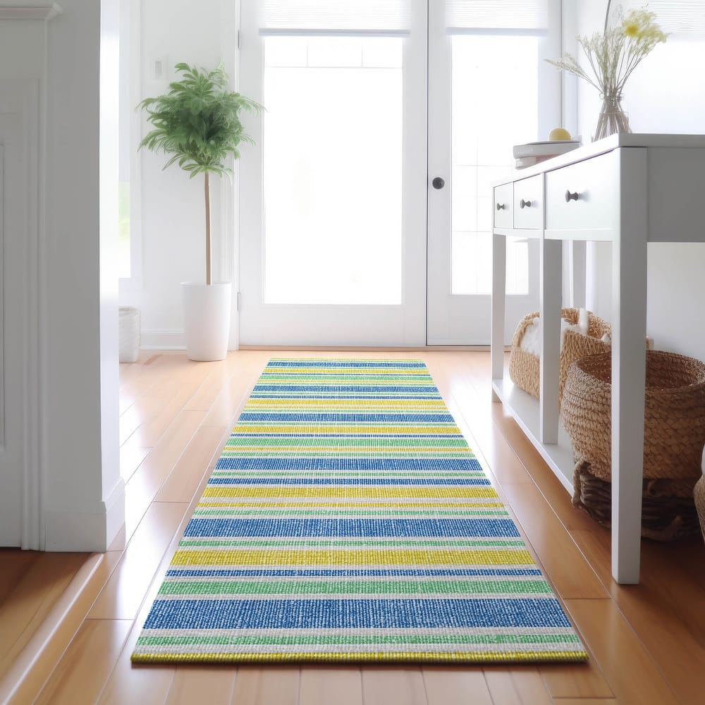 Premium Washable Super Soft Modern Cabana Stripe Mayfield Rug