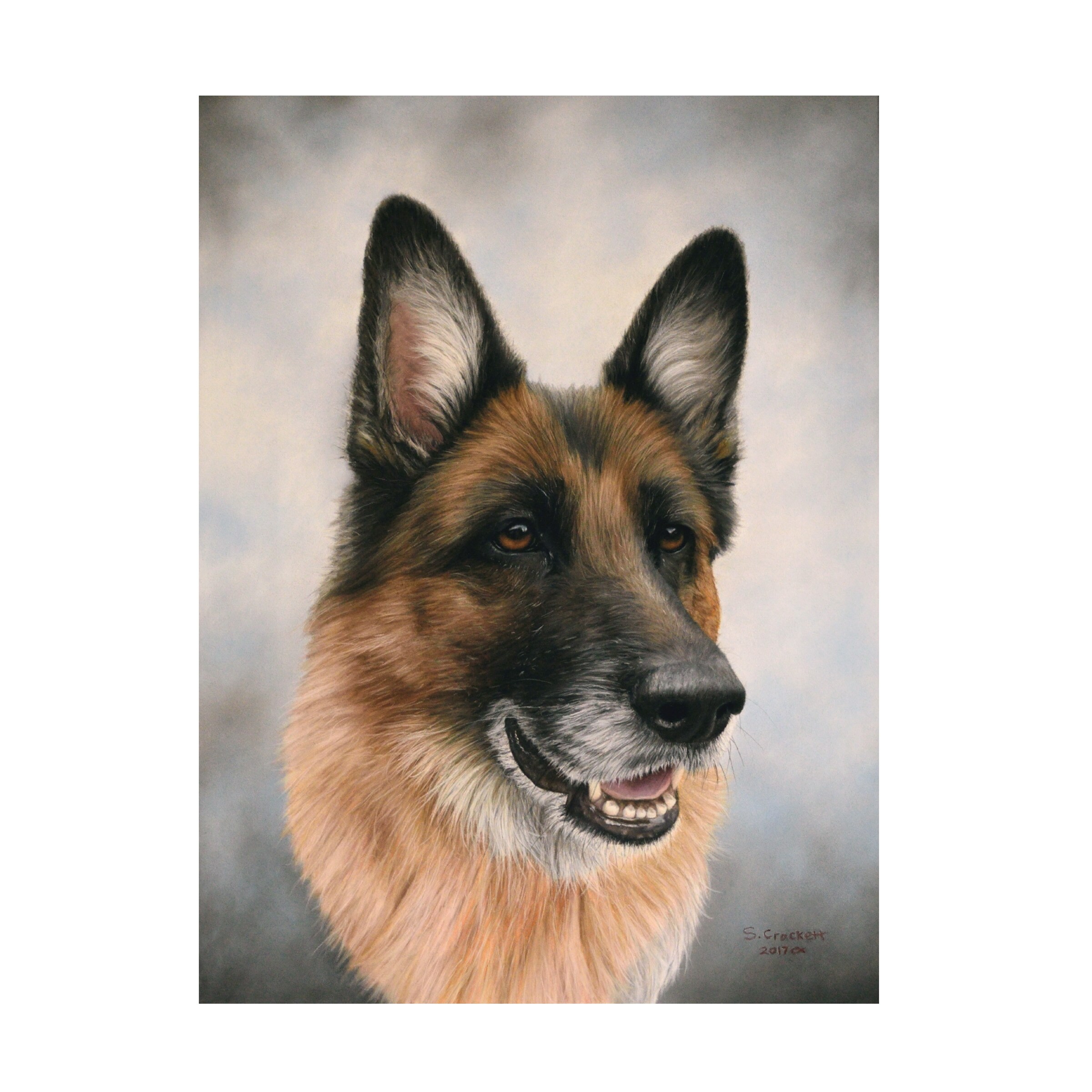 Steve Crockett Pet Portrait Of Dakota The German Shepherd Canvas Art