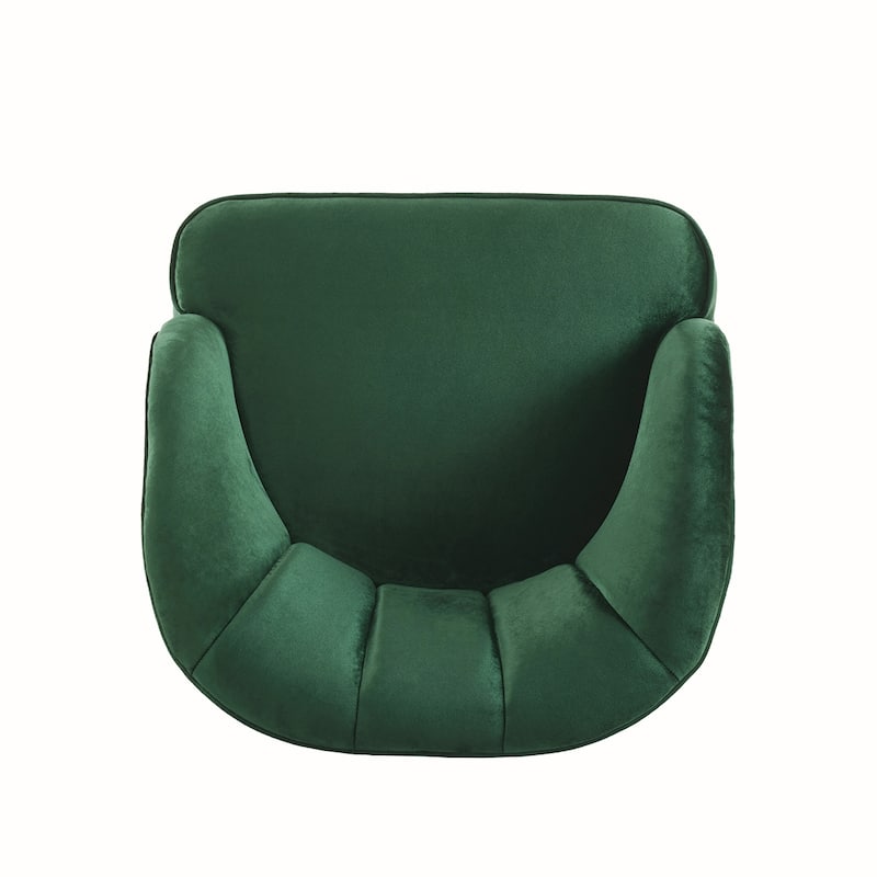 Velvet Barrel Chair With Wooden Legs