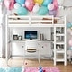 preview thumbnail 1 of 13, Modern Full Size Loft Bed With Shelves And Under-bed Desk,Stable Guardrails for Bedroom White