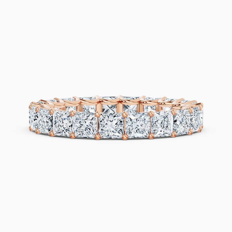 Auriya 14k Gold Princess Lab Grown Diamond Eternity Band 2.60 - 11.25 ct. tw. (F-G, VS) - 4.20 ct. wt. - 7 - Rose