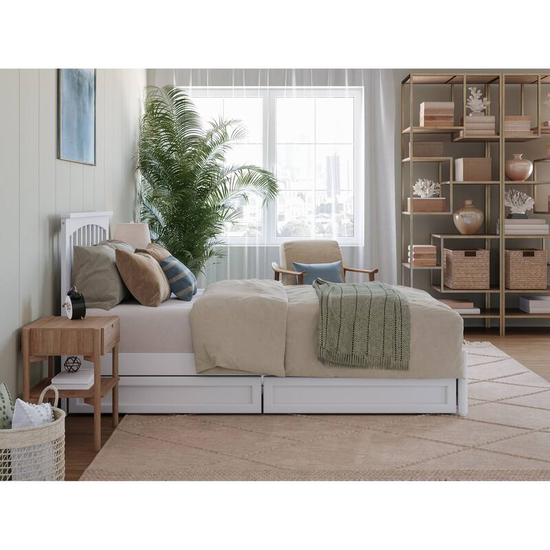 Everett Platform Bed with Panel Footboard and Storage Drawers