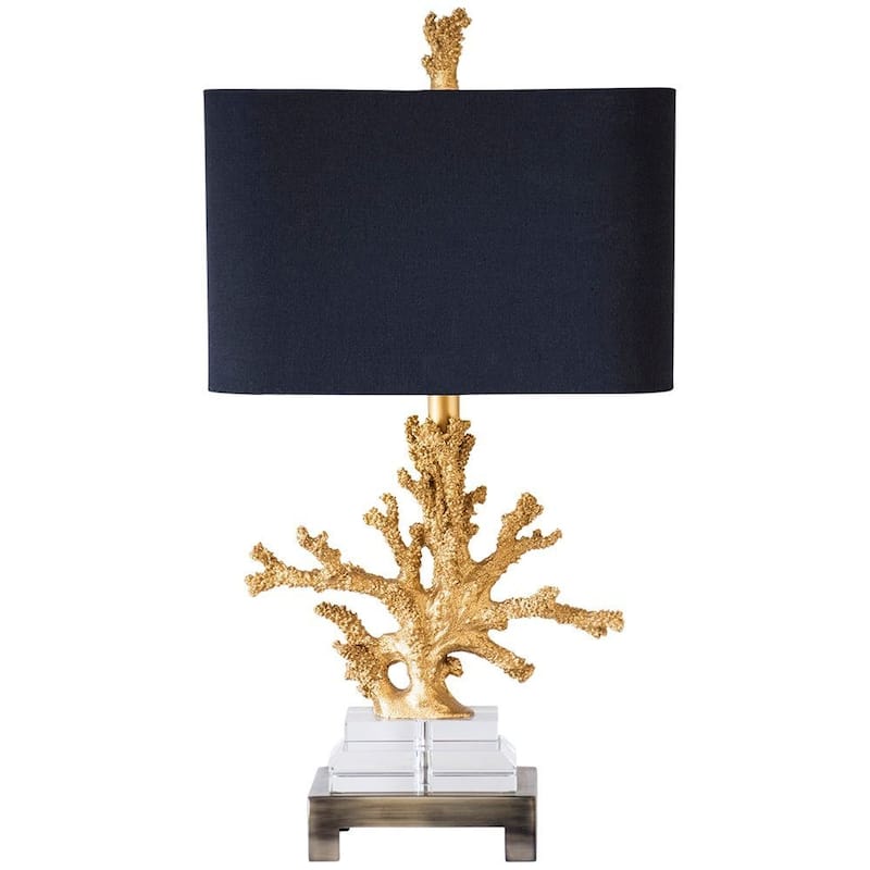 Coral Resin Table Lamp - Gold
