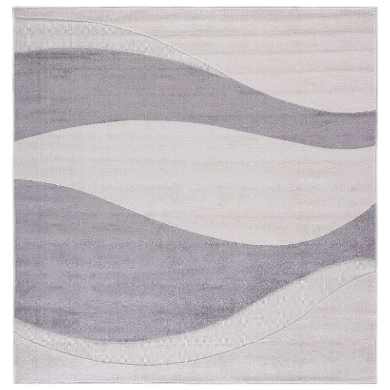 SAFAVIEH Stella Roshildur Modern Rug - 6'7" Square - Ivory/Grey