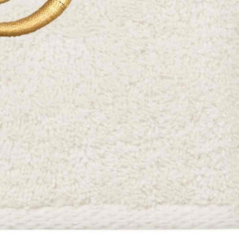 Avanti Linens Ivory/Gold Script Monogram Fingertip Towel Letter S - Fingertip Towel