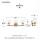 preview thumbnail 8 of 6, Celina 3-Light Bronze Gold Bath Light