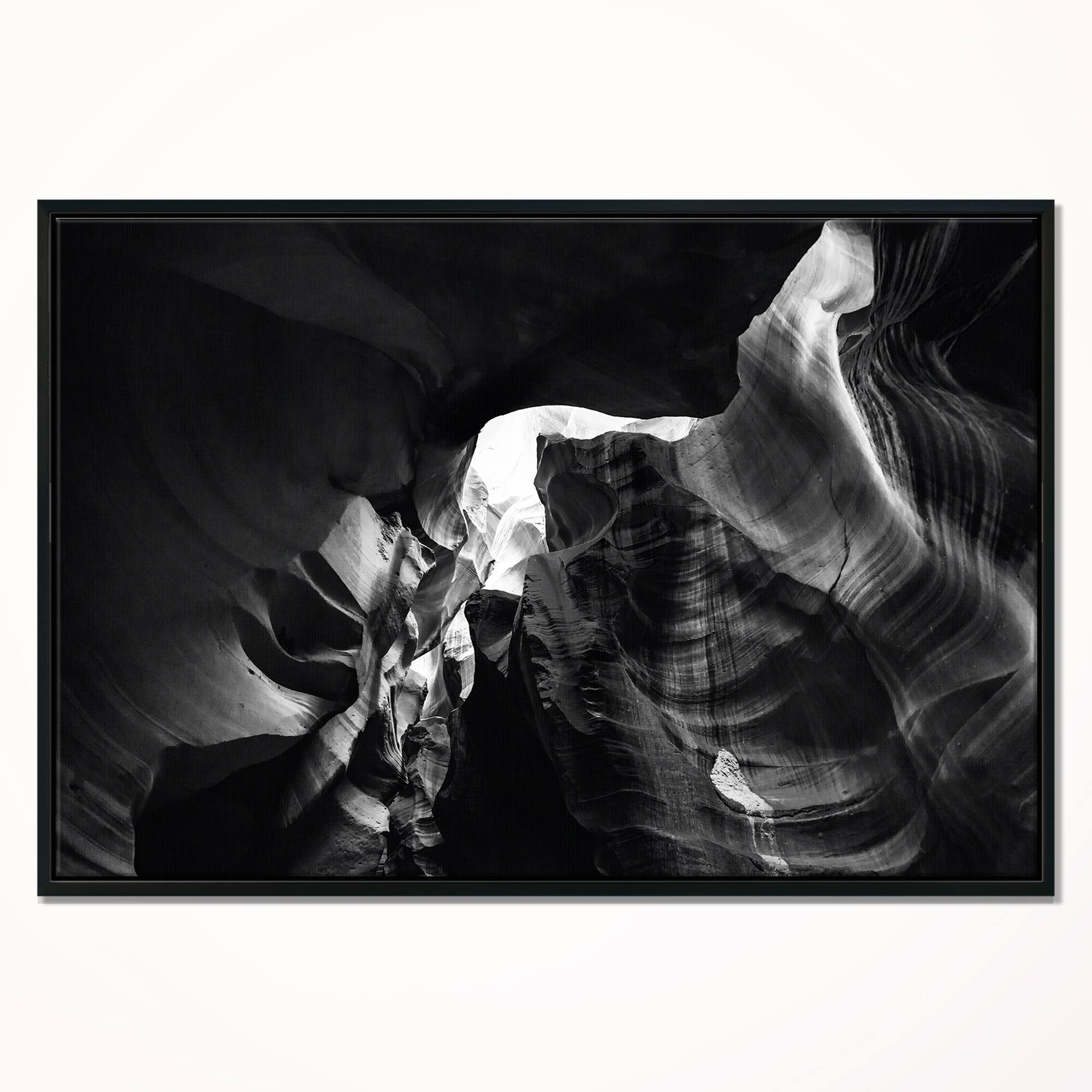 Designart "Black and White Antelope Canyon" Landscape Photography