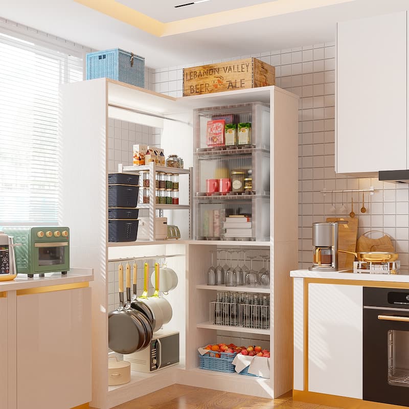 Cimly 35.4'' Coner Closet Organizer with Hanging Rods, Space-saving Closet System with Storage Shelves