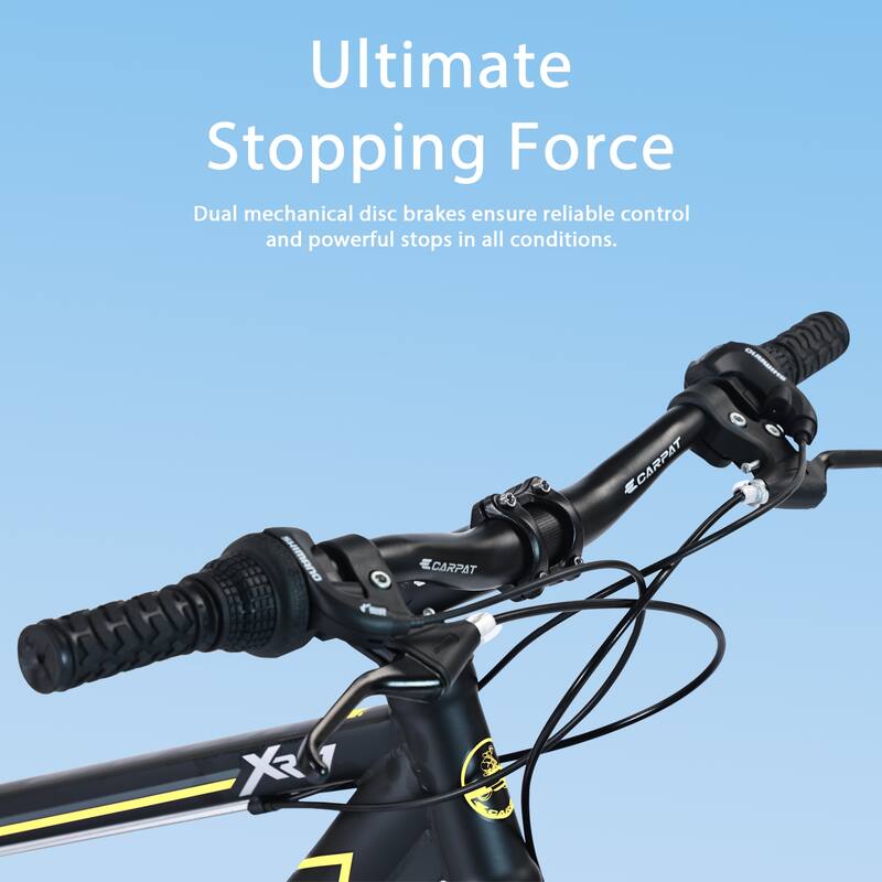 Kids' Mountain Bike - Steel Frame, Shimano Gears, Dual Disc Brakes, Front Suspension - 24