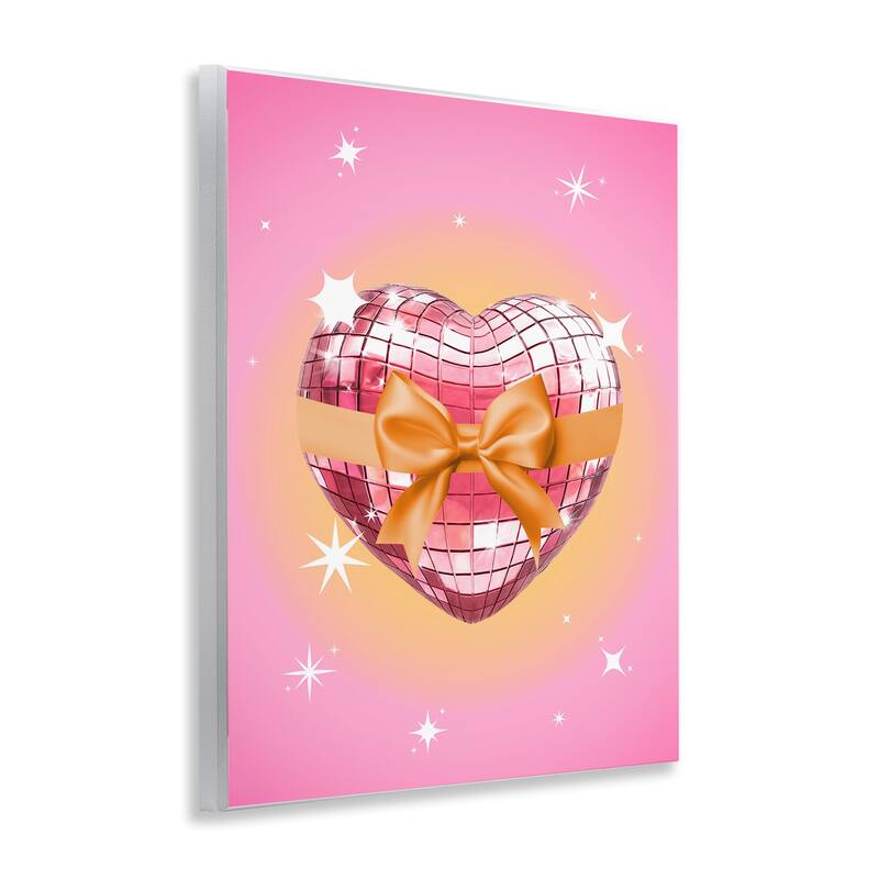 Stupell Heart Disco & Ribbon Wall Plaque Art Design By Susan Arnot