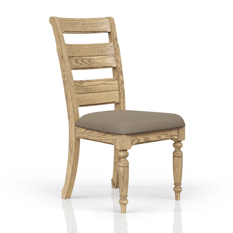 Ladder Back Side Chair - Whitewash Finish (Set of 2)