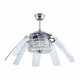 preview thumbnail 9 of 7, 48" 8 Retractable Blades Crystal Ceiling Fan Chrome Silver Chandelier with Remote - 48in 48in - silver