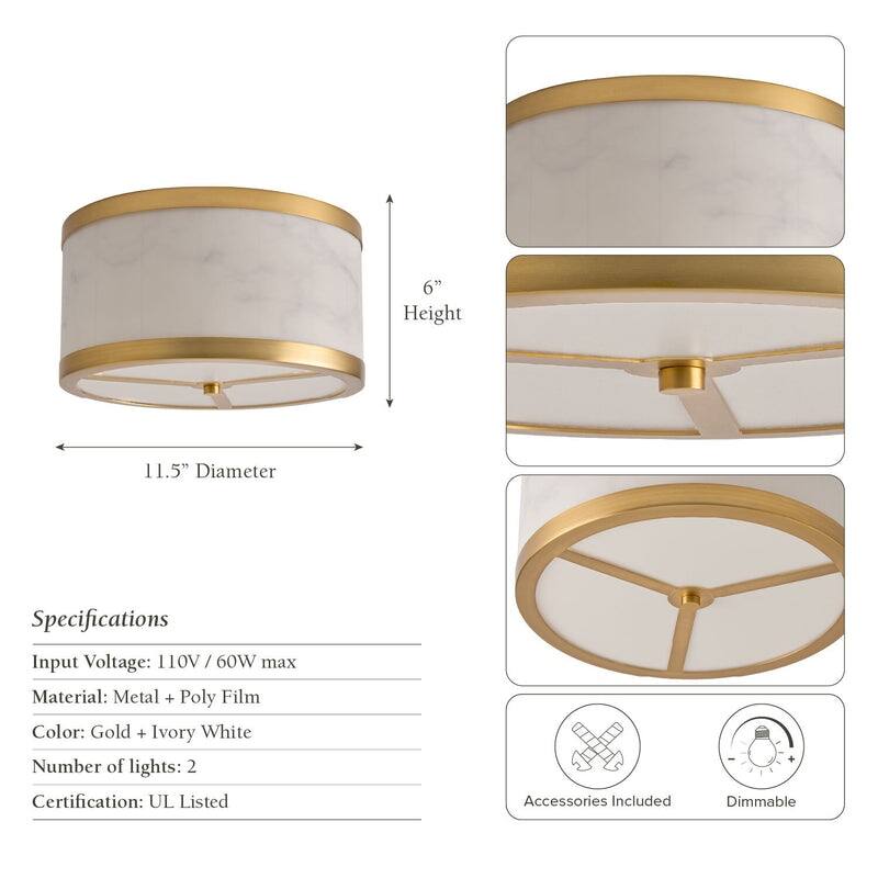 Lucerne Flush Mount - Gold