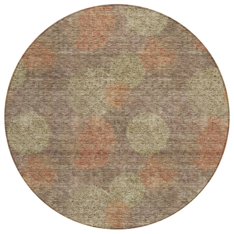 Machine Washable Indoor/ Outdoor Boho Sphere Chantille Rug