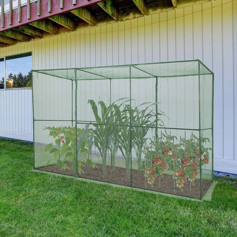 Aoodor 12' x 4' x 6' Crop Cage Plant Protection Netting Tent with Zipper
