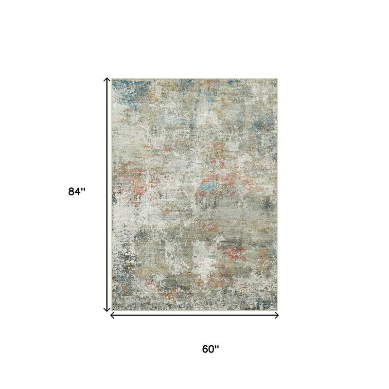 HomeRoots Abstract Modern Rectangle Area Rug