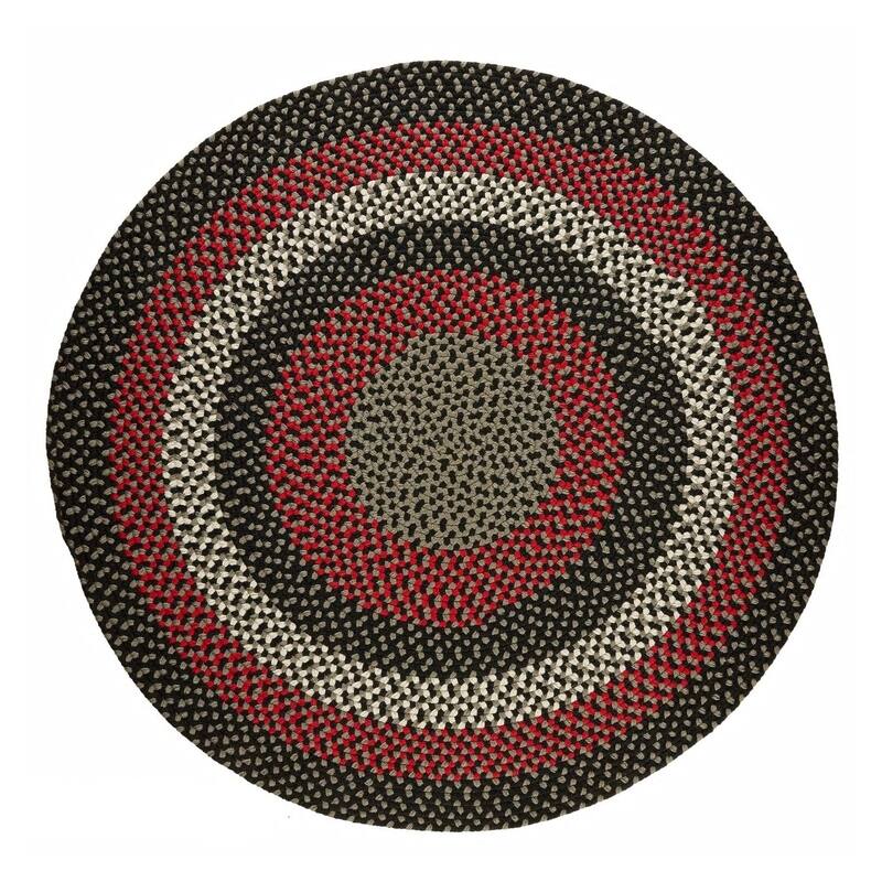 Rhody Rug Mission Hill Indoor/Outdoor Braided Area Rug - Black - 8' Round