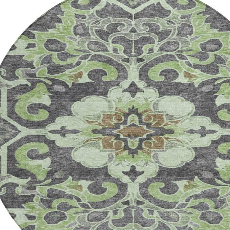 HomeRoots Damask Traditional Rectangle Outdoor Rug