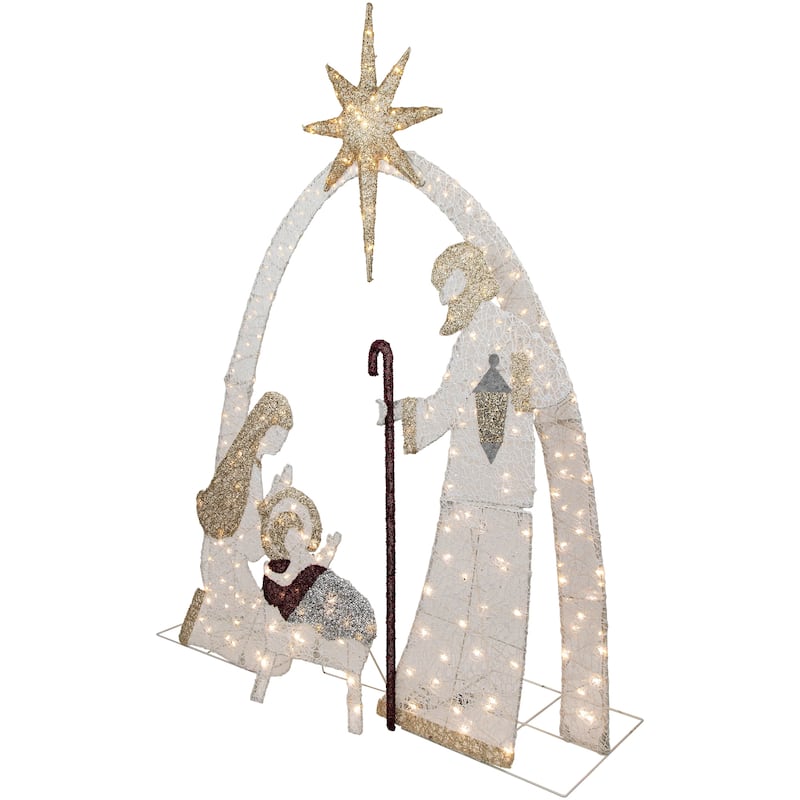 41" LED Holy Family Nativity Scene Outdoor Christmas Decoration - White