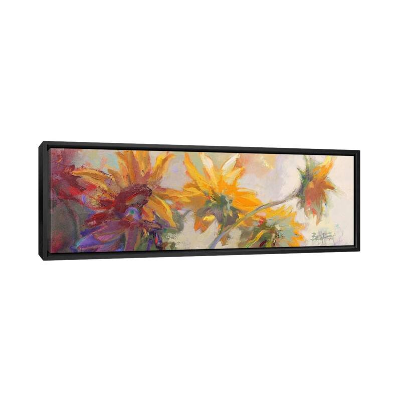 iCanvas "Three Long Blossoms" by Beth A. Forst Framed Canvas Print - 16x48 - Black