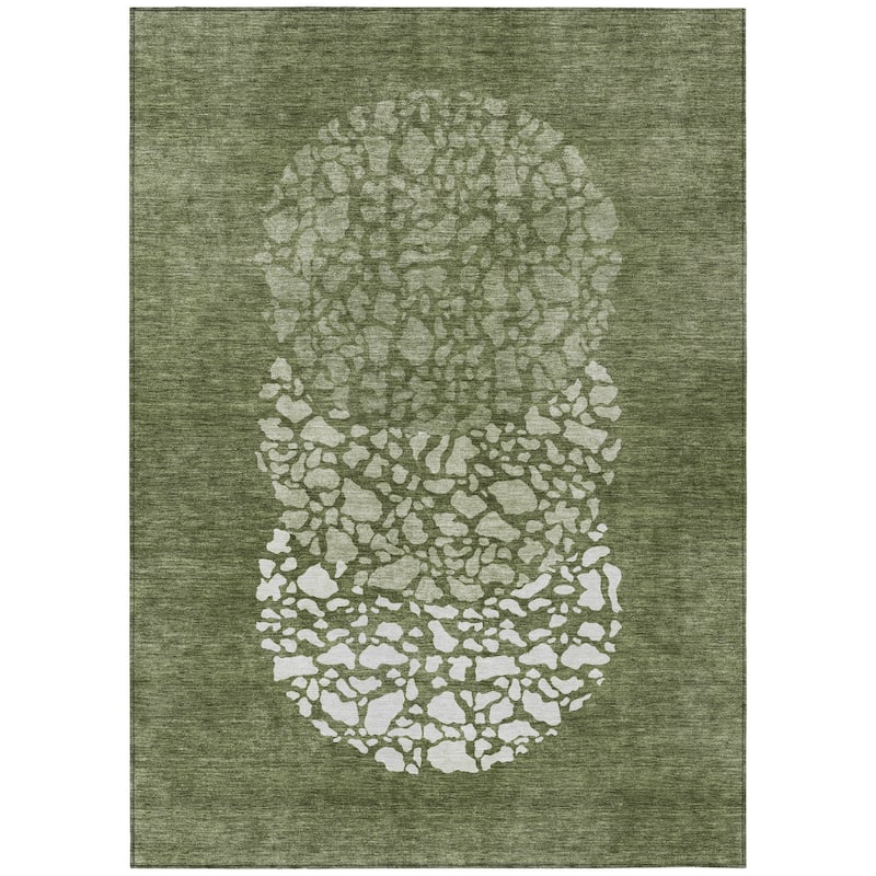 HomeRoots Abstract Transitional Rectangle Outdoor Rug