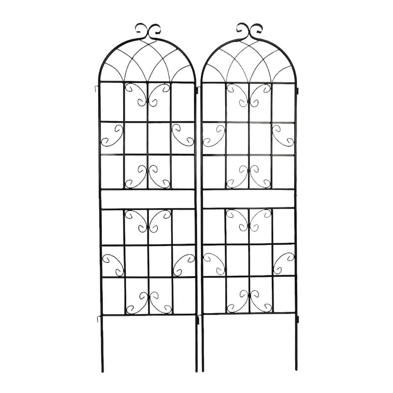 2 Pack Metal Garden Trellis 71" x 19.7" Rustproof Trellis for Climbing Plants Outdoor Flower Support