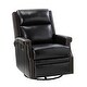 preview thumbnail 44 of 100, Echidna Transitional Genuine Leather Swivel Rocker Nursery Chair with Nailhead Trim by HULALA HOME