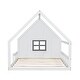 preview thumbnail 17 of 31, Full Size House Bed with Window and Fence, Rustic Wooden Montessori Floor Bed Frame with LED Light for Kids Girls Boys Bedroom