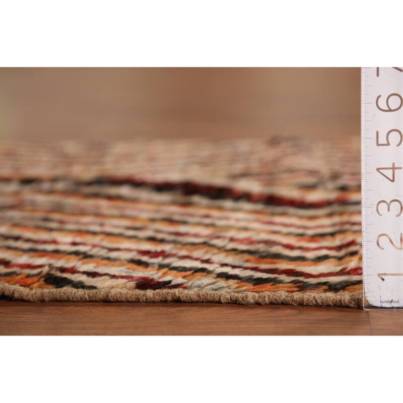 Geometric Moroccan Runner Rug Handmade Oriental Wool Carpet - 2'10" x 9'5"